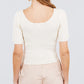 Short Slv Rib Sweater Top