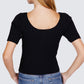 Short Slv Rib Sweater Top