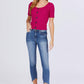 Short Slv Rib Sweater Top