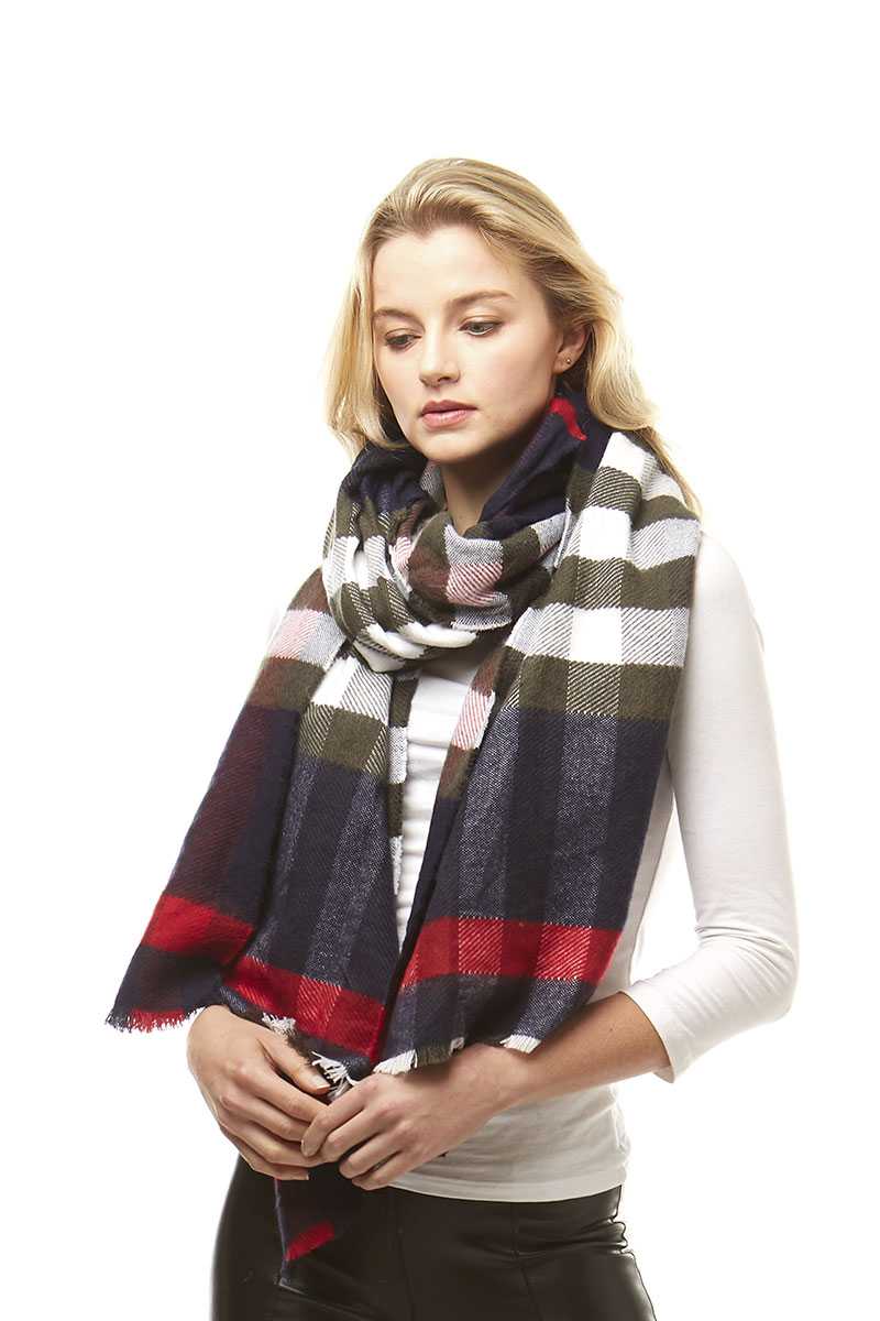 Plaid Oblong Scarf