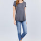 Short Sleeve Scoop Neck Top With Pocket