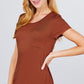 Short Sleeve Scoop Neck Top With Pocket