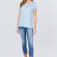 Short Sleeve Scoop Neck Top With Pocket