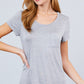 Short Sleeve Scoop Neck Top With Pocket
