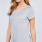Short Sleeve Scoop Neck Top With Pocket