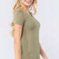 Short Sleeve Scoop Neck Top With Pocket