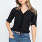 Button Down Flounce Hem Mini Cardigan