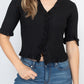 Button Down Flounce Hem Mini Cardigan