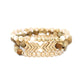 Natural Stone Glass Bead Stretch Multi Bracelet 3 Pc Set
