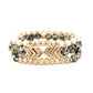 Natural Stone Glass Bead Stretch Multi Bracelet 3 Pc Set