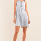 Silver Dust Satin Front Lace Up Grommet Studded Mini Dress