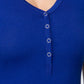 Short Slv V-neck Henley Knit Top