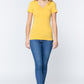Short Slv V-neck Henley Knit Top