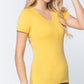 Short Slv V-neck Henley Knit Top