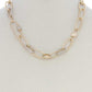 Rhinestone Oval Link Necklace