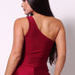 Sleeveless One Shoulder Bustier Crop Top
