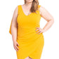 Back Shoulder Cape Plus Size Minid Ress