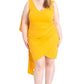 Back Shoulder Cape Plus Size Minid Ress