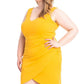 Back Shoulder Cape Plus Size Minid Ress