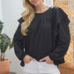 Draped Ruffle Longsleeve Top