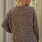 Plus Taupe & Black Cheetah Round Neck Long Sleeve Relaxed Fit Top