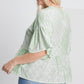 Tie Dye Ruffled Sleeves And Bottom Eyelet Blouse