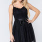 Lace Stiff Meshed Cami Mini Dress