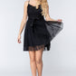 Lace Stiff Meshed Cami Mini Dress