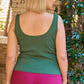 Plus Sleeveless Round Neck With Split Detail Ribbed Top