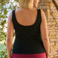Plus Sleeveless Round Neck With Split Detail Ribbed Top