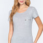 Short Slv Top W/zipper Pocket