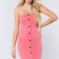 Button Down Tube Mini Dress