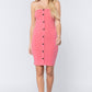Button Down Tube Mini Dress
