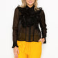 Ruffle Trim Long Sleeve Blouse