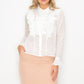 Ruffle Trim Long Sleeve Blouse