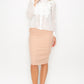 Ruffle Trim Long Sleeve Blouse