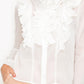 Ruffle Trim Long Sleeve Blouse