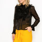 Ruffle Trim Long Sleeve Blouse