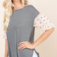Cute Striped Curved Hem Casual Top