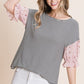 Cute Striped Curved Hem Casual Top