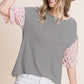 Cute Striped Curved Hem Casual Top