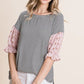 Cute Striped Curved Hem Casual Top