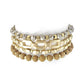 Fashion Glass Metal Wood Bead Multi Stretch Bracelet