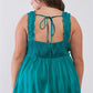 Plus Lace Trim Sleeveless Gathered Front With Self-tie Drawstring Top