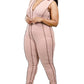 Plus Sleeveless Knitted Overlock Stitch Jumpsuit