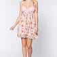 V-neck Open Back Floral Mini Dress