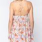 V-neck Open Back Floral Mini Dress
