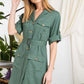 Drop Shoulder With Saist Tie Belted Dress