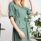 Drop Shoulder With Saist Tie Belted Dress
