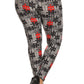 Plus Size Puzzle/plaid Print, Full Length Leggings In A Slim Fitting Style With A Banded High Waist